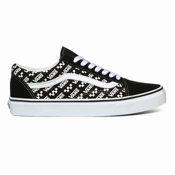 Vans Logo Repeat Old Skool - Miesten Tennarit - Mustat/Valkoinen